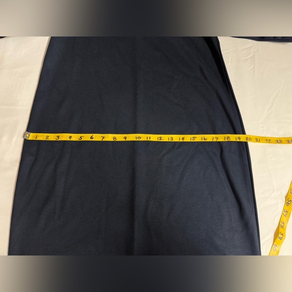 H&M Navy embroidered puff sleeve midi shift dress size M - Picture 11 of 13